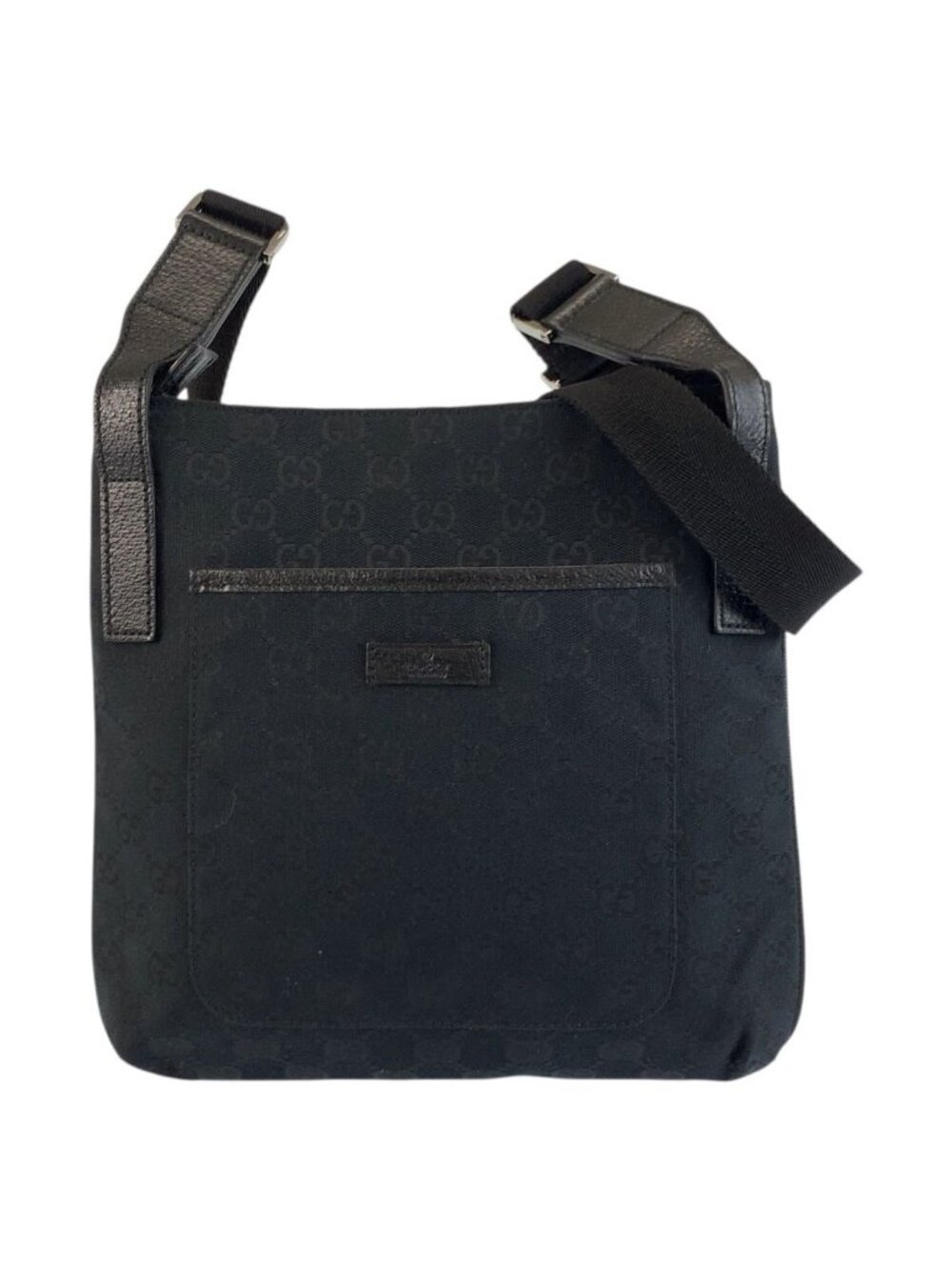 Gucci Black GG Canvas Shoulder Bag Pochette - Picture 1 of 8
